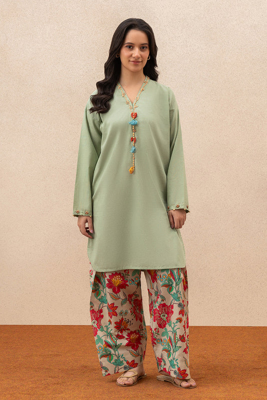 2 PIECE SOLID SLUB LAWN SUIT (PRET)