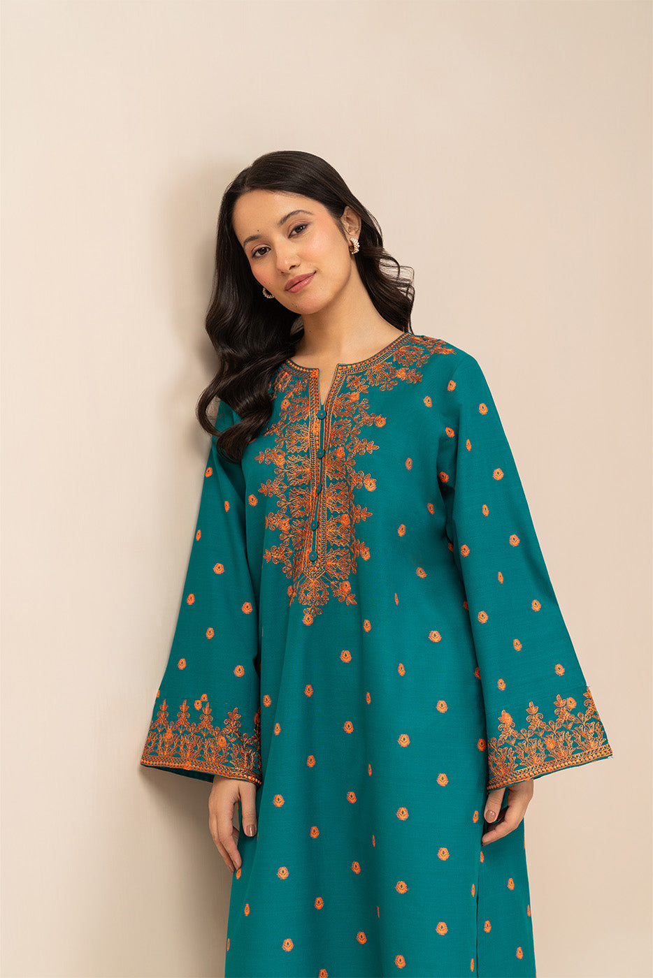 EMBROIDERED JACQUARD SHIRT (PRET)