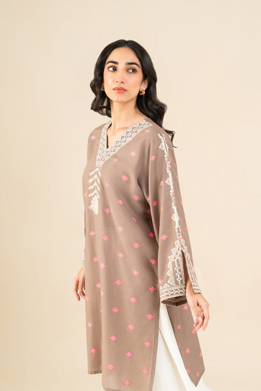 EMBROIDERED JACQUARD SHIRT (PRET)