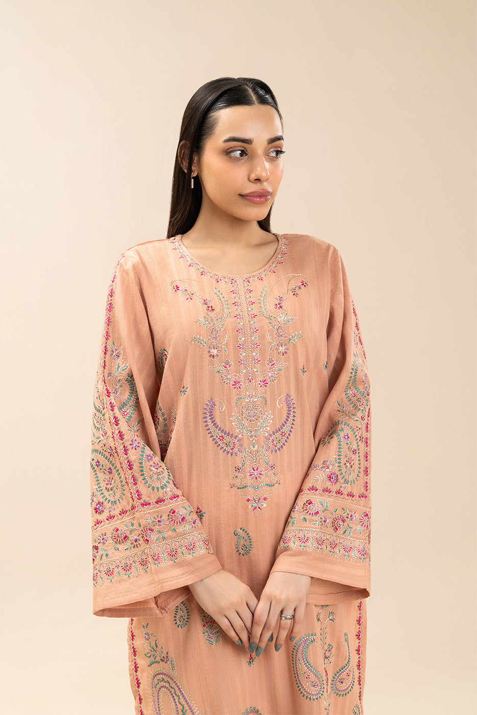 EMBROIDERED JACQUARD SHIRT (PRET)