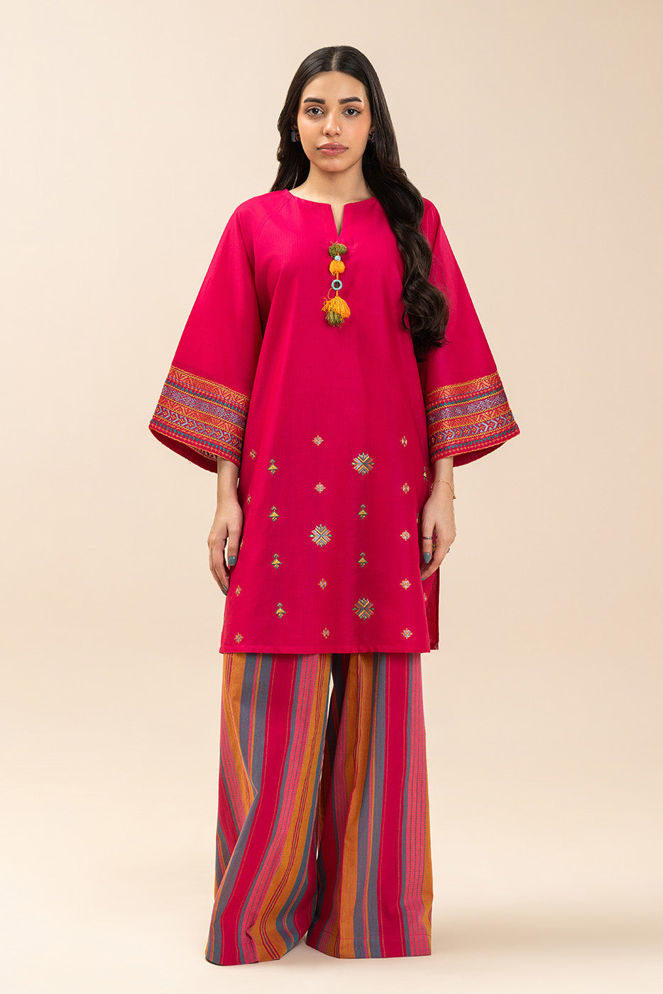 2 PIECE EMBROIDERED DORIA SUIT (PRET)