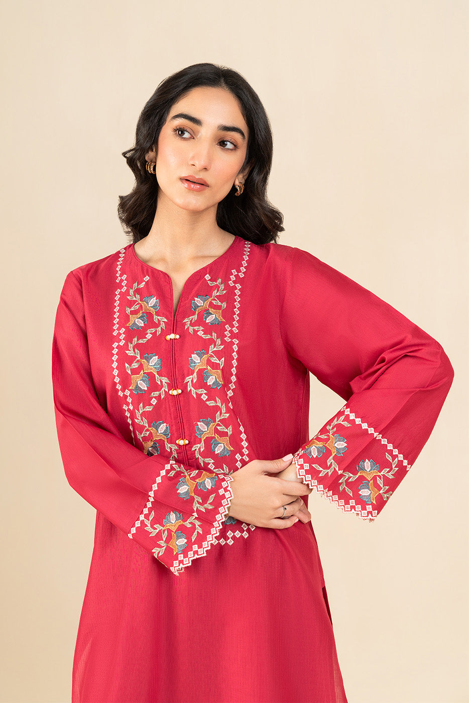 2 PIECE EMBROIDERED DORIA SUIT (PRET)