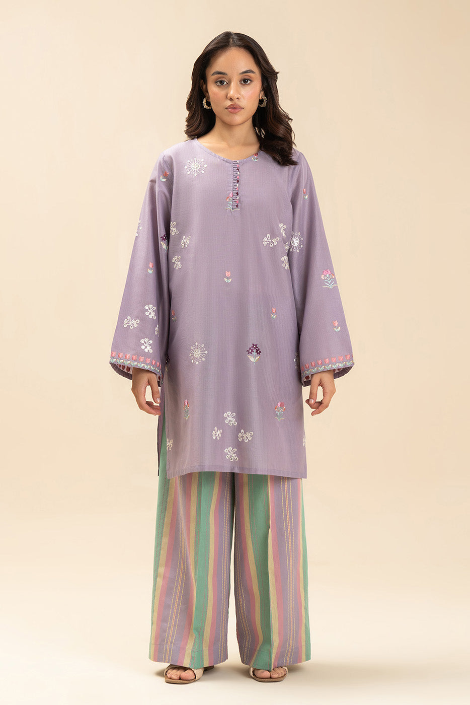 2 PIECE EMBROIDERED DORIA SUIT (PRET)