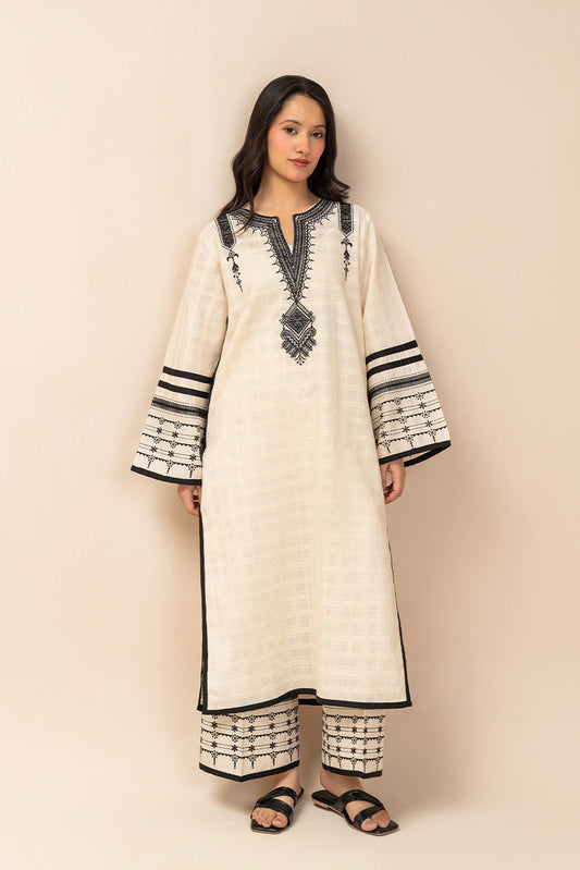 2 PIECE EMBROIDERED DORIA SUIT (PRET)