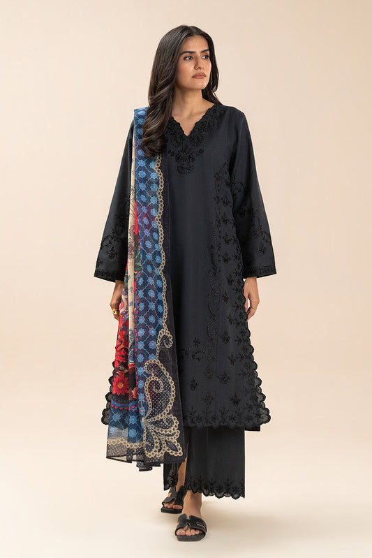 2 PIECE EMBROIDERED SLUB SUIT (PRET)
