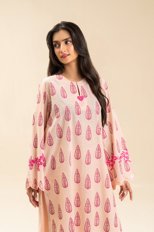 2 PIECE EMBROIDERED SLUB SUIT (PRET)