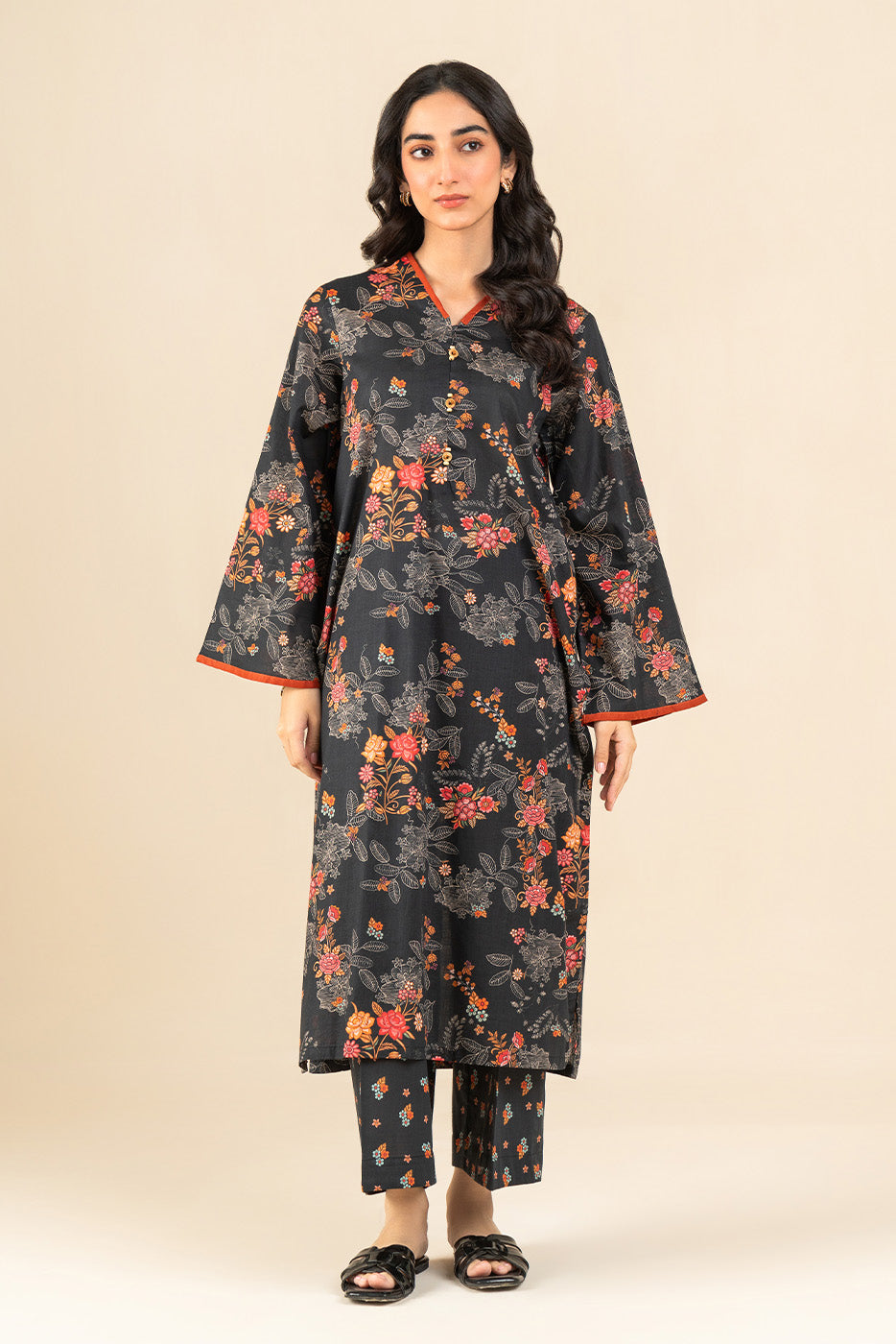 PRINTED TWO WAY SLUB SHIRT (PRET)