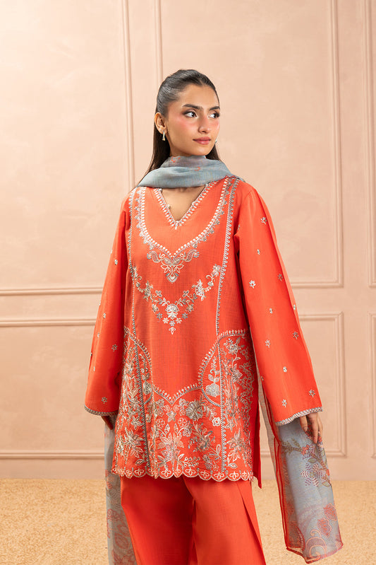 2 PIECE EMBROIDERED TWO WAY SLUB SUIT (HIGH CASUAL)