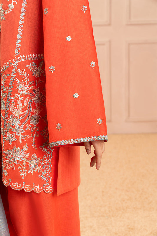 3 PIECE EMBROIDERED TWO WAY SLUB SUIT (HIGH CASUAL)