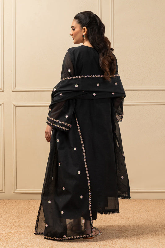 3 PIECE EMBROIDERED PAPER COTTON SUIT (HIGH CASUAL)