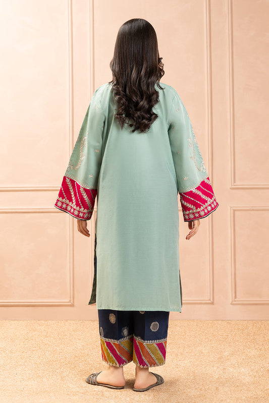 2 PIECE EMBROIDERED TWO TONE SUIT (LUXURY PRET)