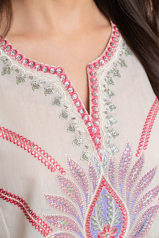 2 PIECE EMBROIDERED TWO TONE SUIT (LUXURY PRET)