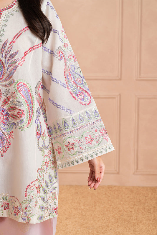2 PIECE EMBROIDERED TWO TONE SUIT (LUXURY PRET)