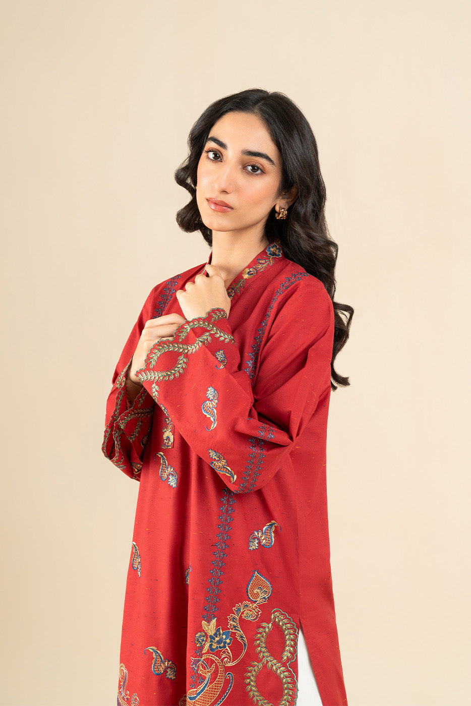 EMBROIDERED MULTI NEPS SHIRT (PRET)