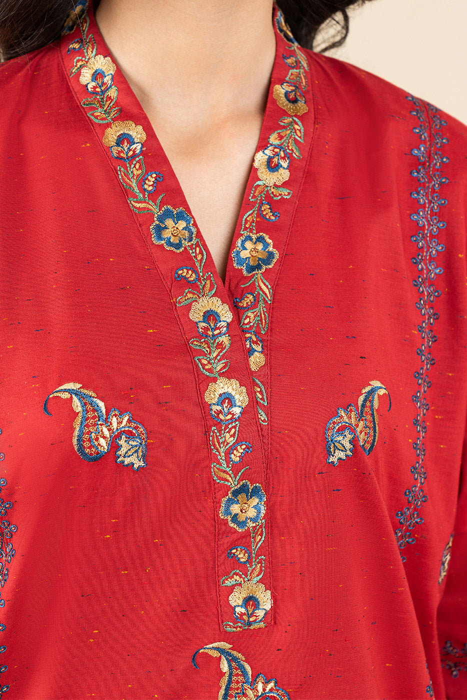 EMBROIDERED MULTI NEPS SHIRT (PRET)