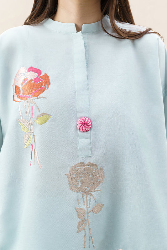 2 PIECE EMBROIDERED FANCY COTTON SUIT (PRET)