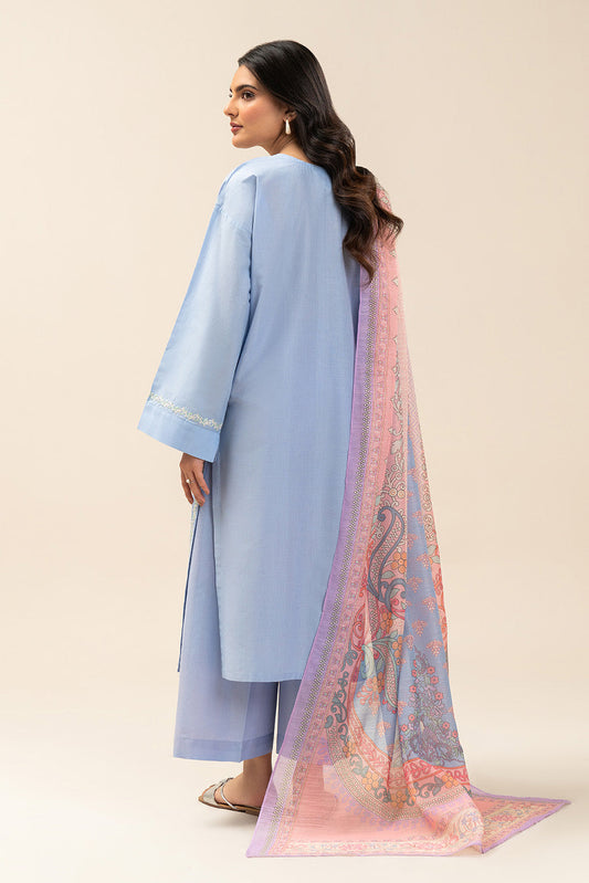 3 PIECE EMBROIDERED TEXTURED LAWN SUIT (PRET)