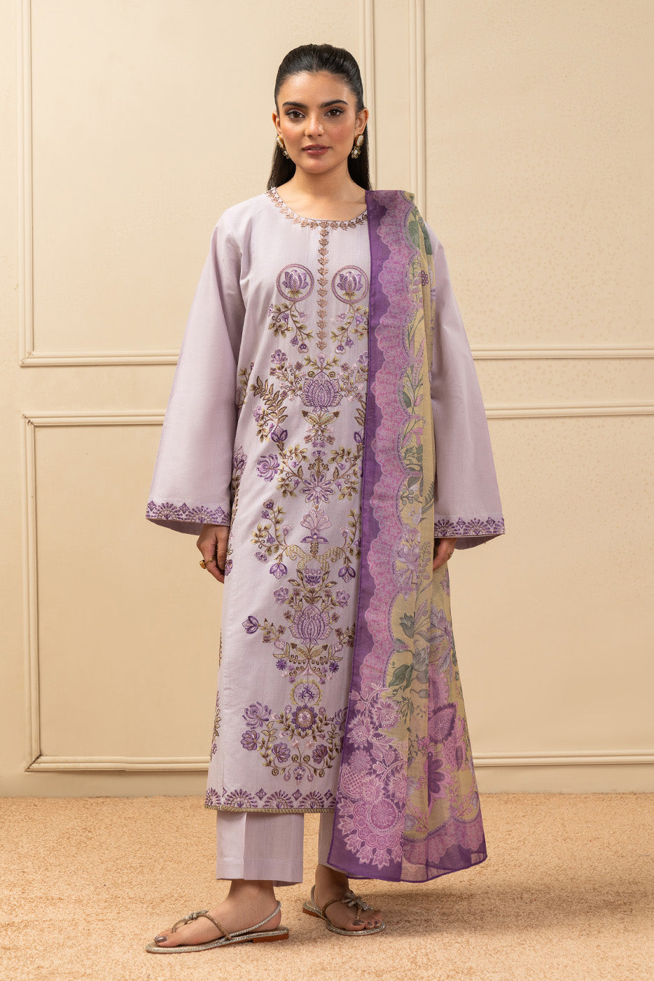 2 PIECE EMBROIDERED TEXTURED LAWN SUIT (PRET)