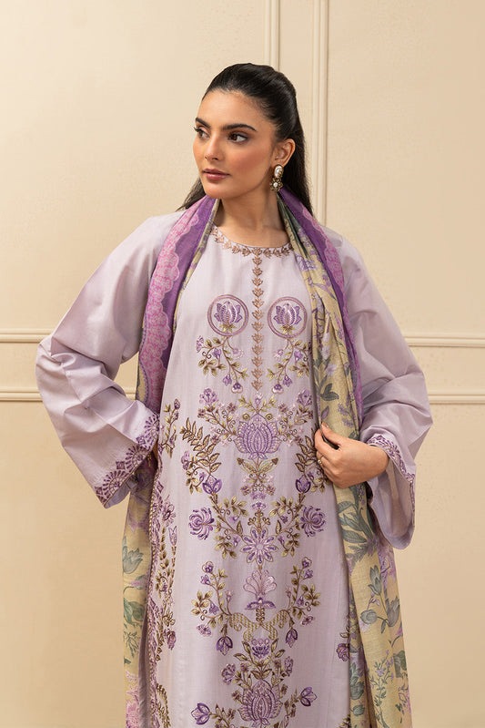 3 PIECE EMBROIDERED TEXTURED LAWN SUIT (PRET)