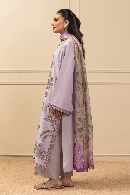 3 PIECE EMBROIDERED TEXTURED LAWN SUIT (PRET)