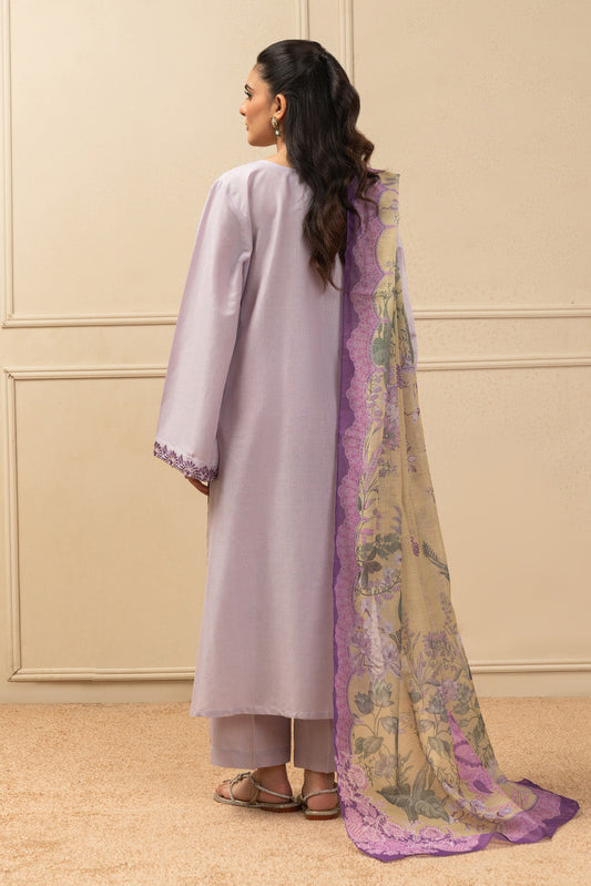 3 PIECE EMBROIDERED TEXTURED LAWN SUIT (PRET)