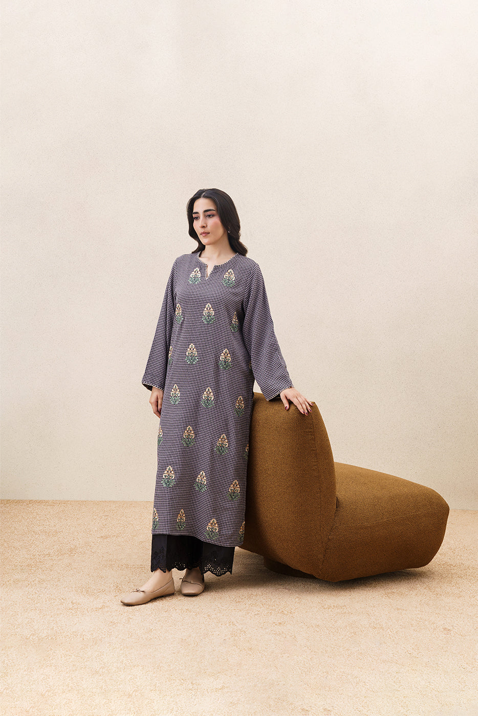 EMBROIDERED YARN DYED SHIRT (PRET)