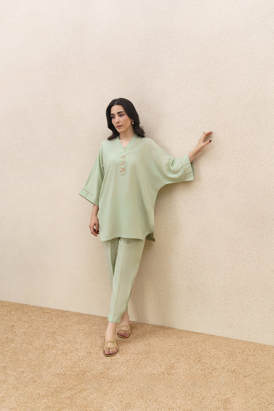 2 PIECE SOLID YARN DYED SUIT (PRET)