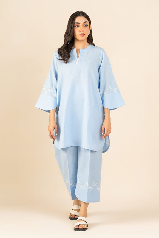 2 PIECE EMBROIDERED YARN DYED SUIT (PRET)