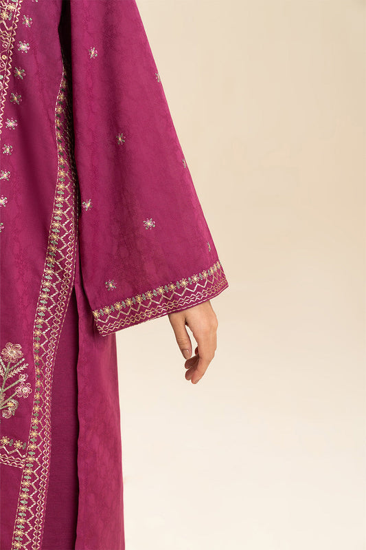 3 PIECE EMBROIDERED SELF JACQUARD SUIT (PRET)