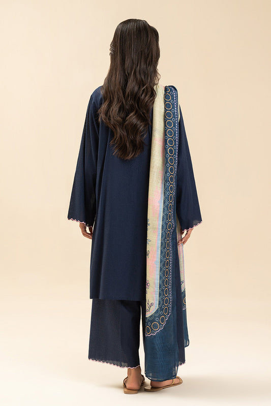 3 PIECE EMBROIDERED SELF JACQUARD SUIT (PRET)