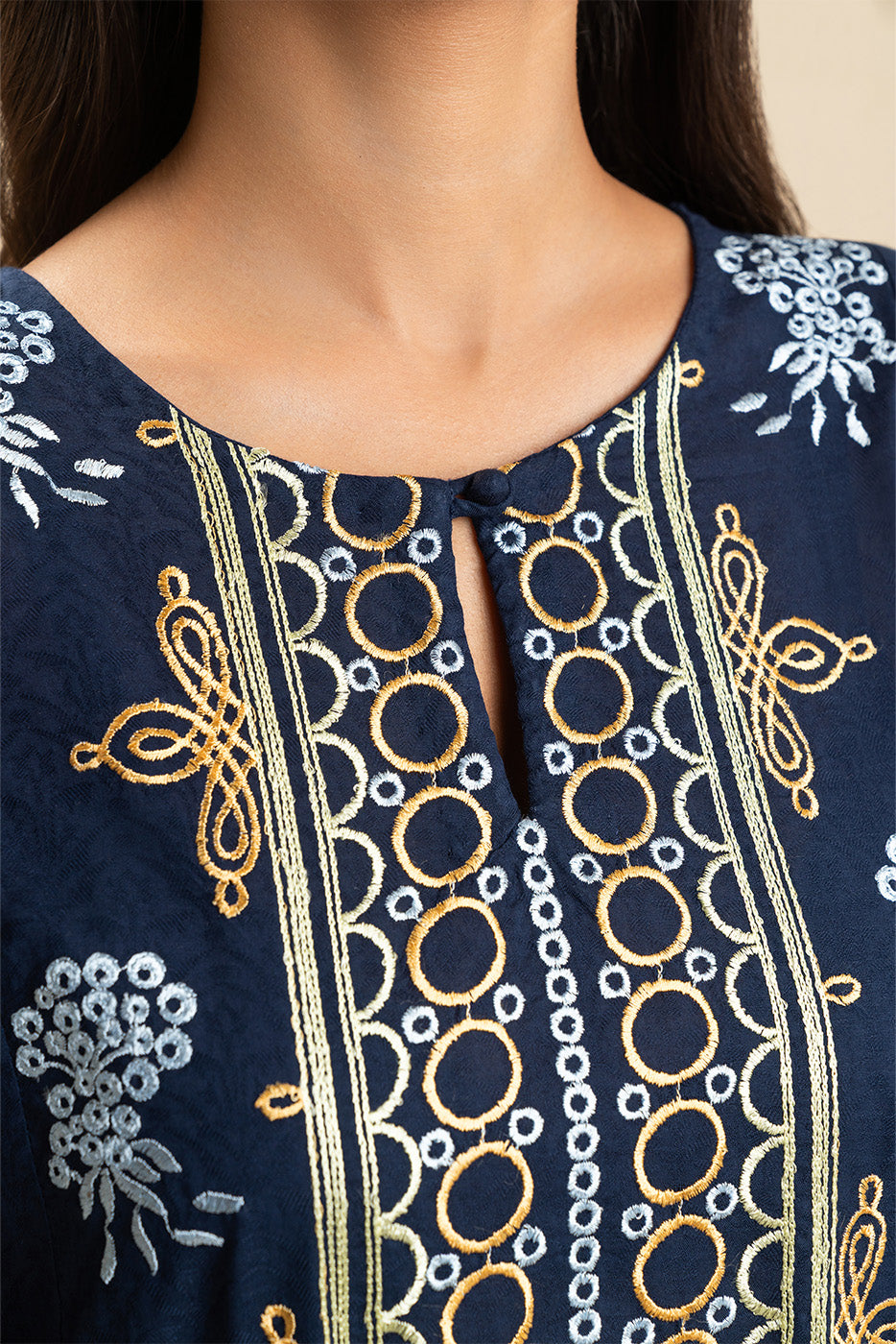 EMBROIDERED SELF LAWN SHIRT (PRET)