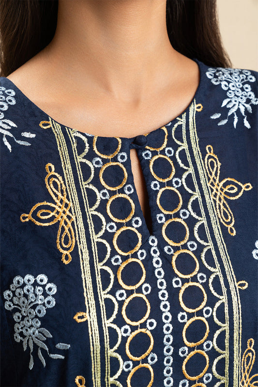 EMBROIDERED SELF JACQUARD SHIRT (PRET)