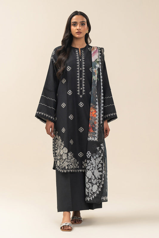 2 PIECE EMBROIDERED LAWN SUIT-MONOCHROME TALE (UNSTITCHED)