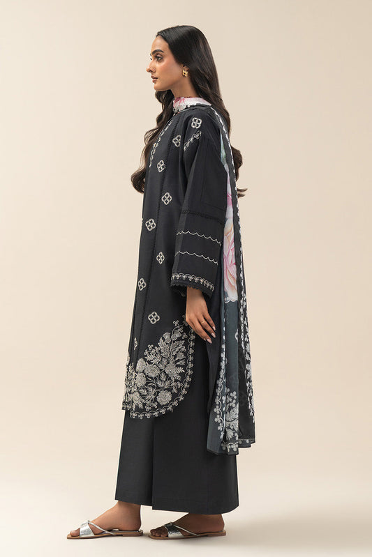 2 PIECE EMBROIDERED LAWN SUIT-MONOCHROME TALE (UNSTITCHED)
