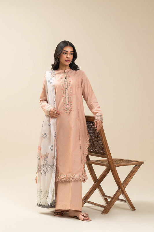 2 PIECE EMBROIDERED LAWN SUIT-APRICOT FIERCE (UNSTITCHED)