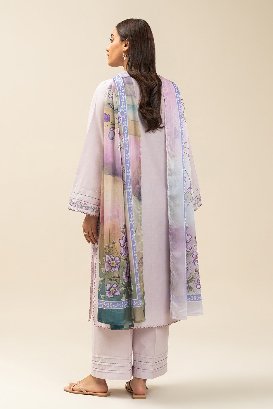 2 PIECE EMBROIDERED LAWN SUIT-LILAC HUES (UNSTITCHED)