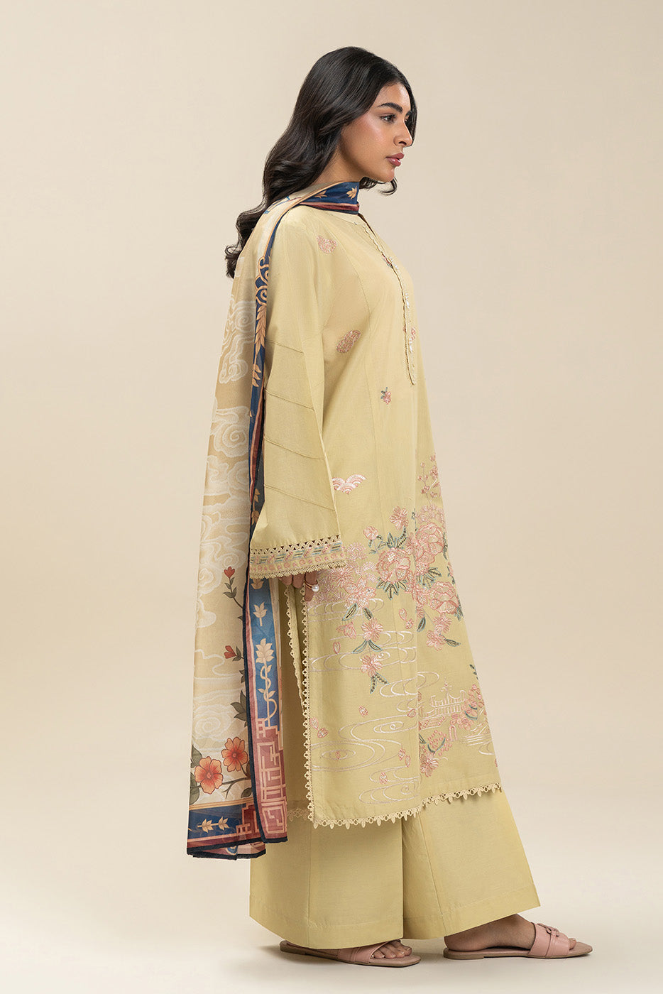 2 PIECE EMBROIDERED LAWN SUIT-VALLEY OF ROSE (UNSTITCHED)