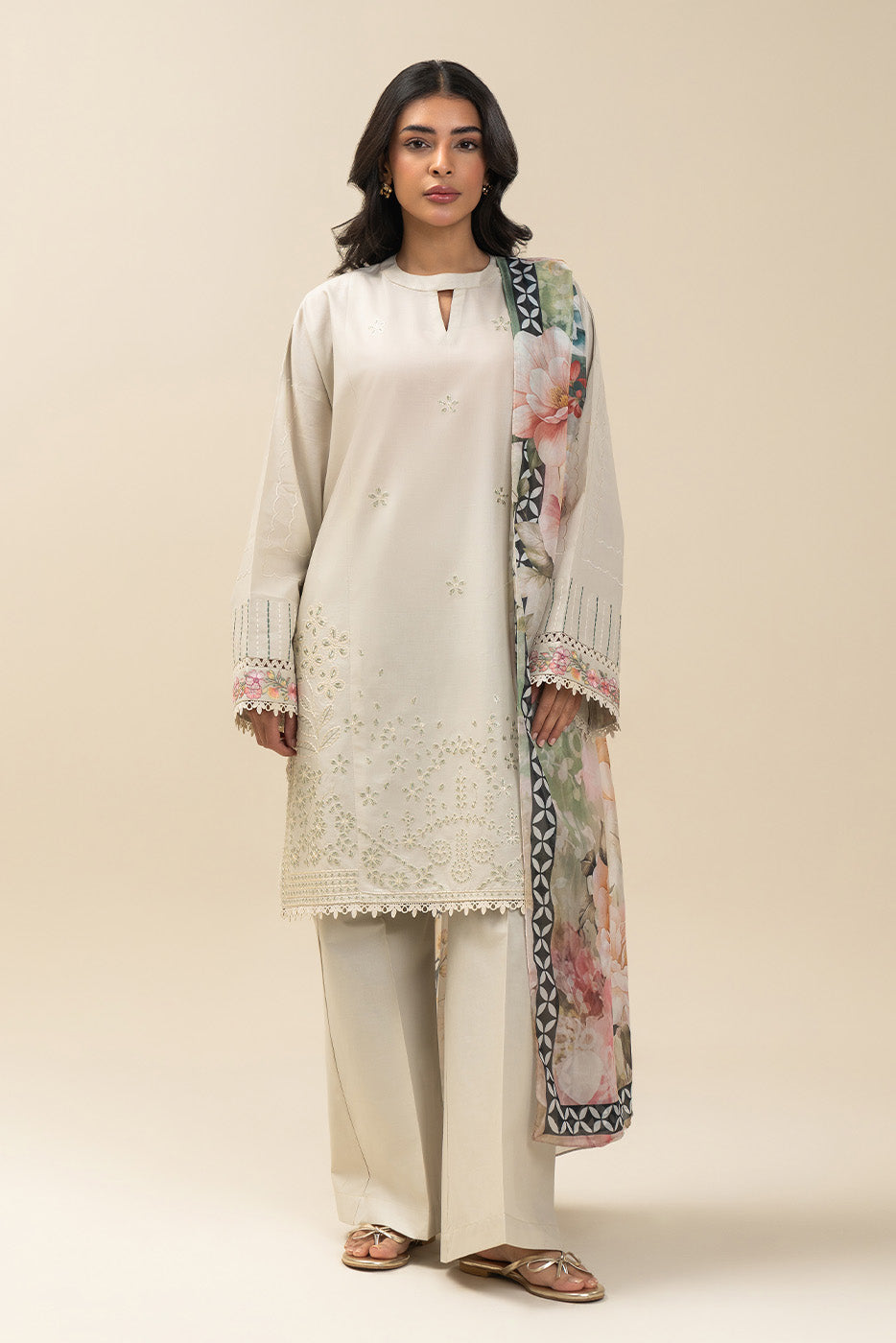 2 PIECE EMBROIDERED LAWN SUIT-BEIGE ATELIER (UNSTITCHED)
