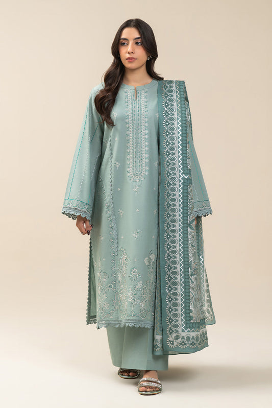 3 PIECE EMBROIDERED LAWN SUIT-FROSTY GLOW (UNSTITCHED)