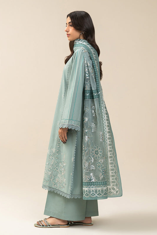 3 PIECE EMBROIDERED LAWN SUIT-FROSTY GLOW (UNSTITCHED)