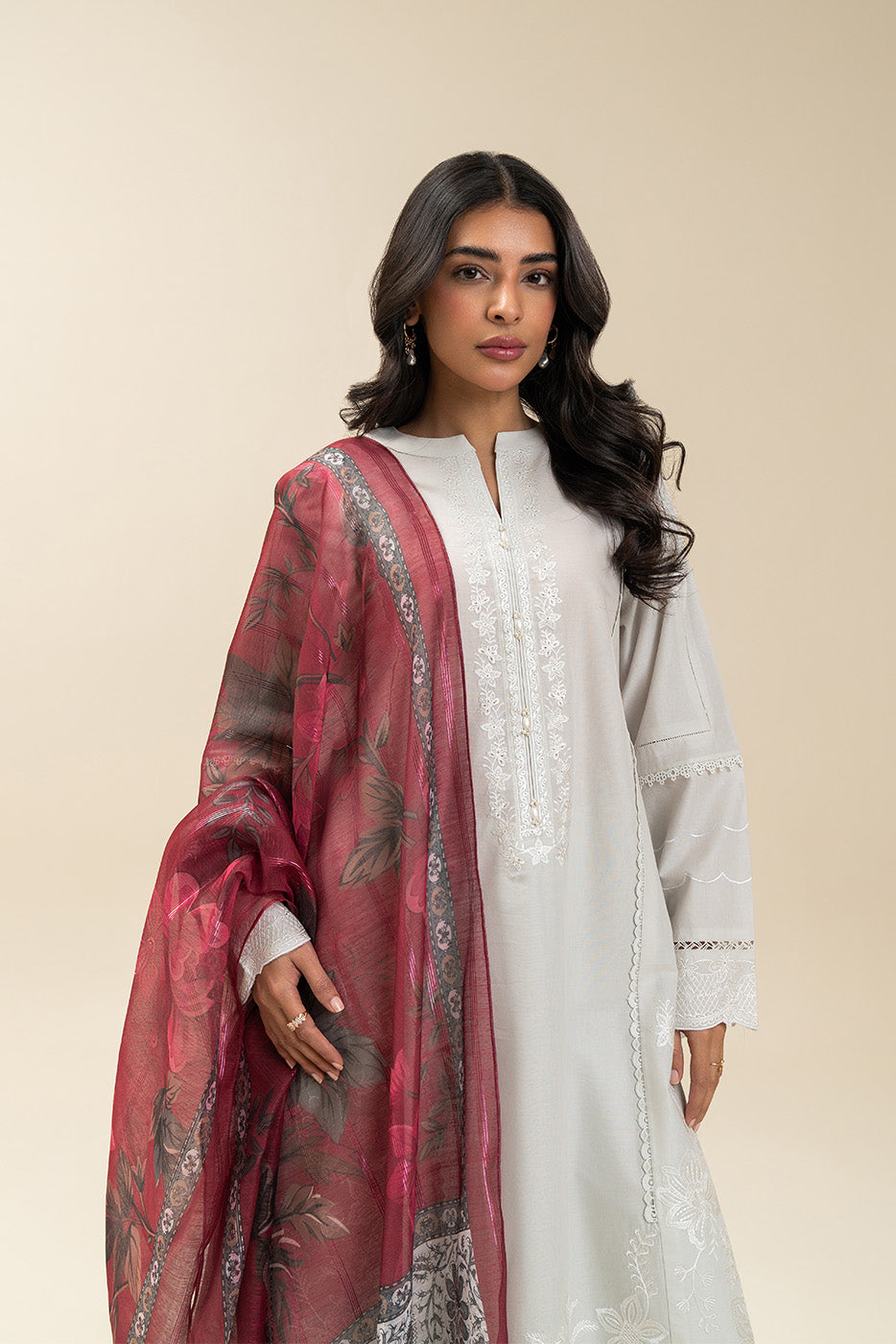 3 PIECE EMBROIDERED LAWN SUIT-INFERNO BRILLIANCE (UNSTITCHED)