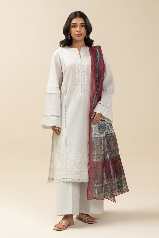 3 PIECE EMBROIDERED LAWN SUIT-INFERNO BRILLIANCE (UNSTITCHED)