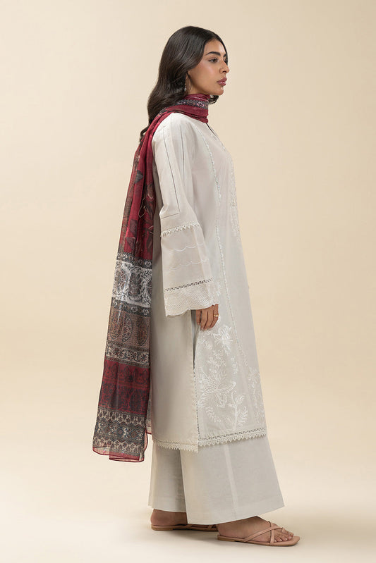 3 PIECE EMBROIDERED LAWN SUIT-INFERNO BRILLIANCE (UNSTITCHED)