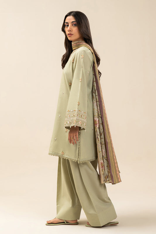 3 PIECE EMBROIDERED LAWN SUIT-VERDANT WHISPER (UNSTITCHED)