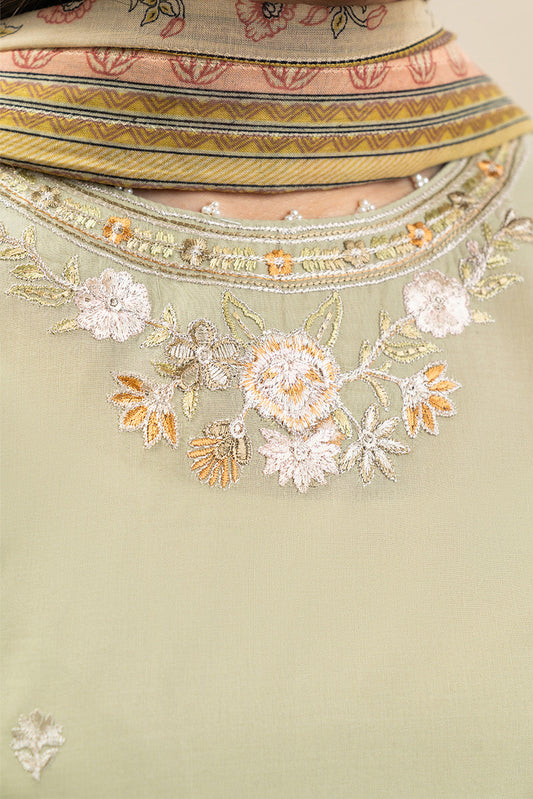 3 PIECE EMBROIDERED LAWN SUIT-VERDANT WHISPER (UNSTITCHED)