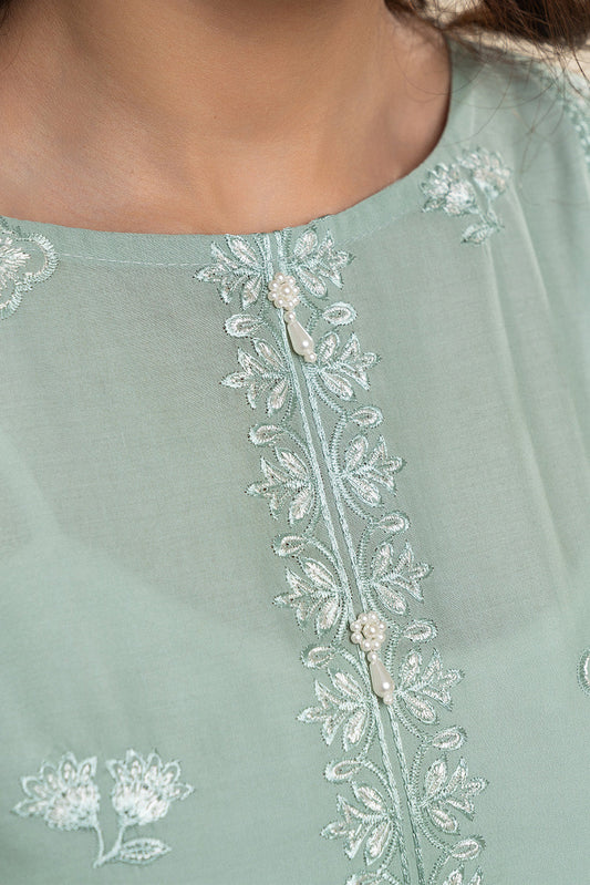 3 PIECE EMBROIDERED LAWN SUIT-MISTY JADE SUIT (UNSTITCHED)