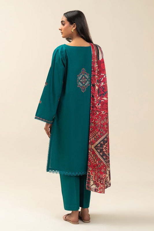 3 PIECE EMBROIDERED LAWN SUIT-TRIBAL CAMELLIA (UNSTITCHED)