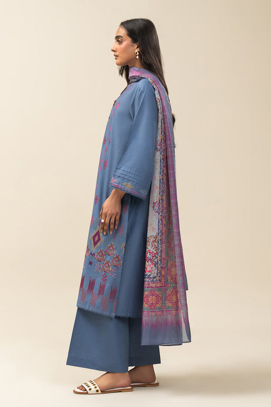 3 PIECE EMBROIDERED LAWN SUIT-ELECTRIC VIGNETTE (UNSTITCHED)