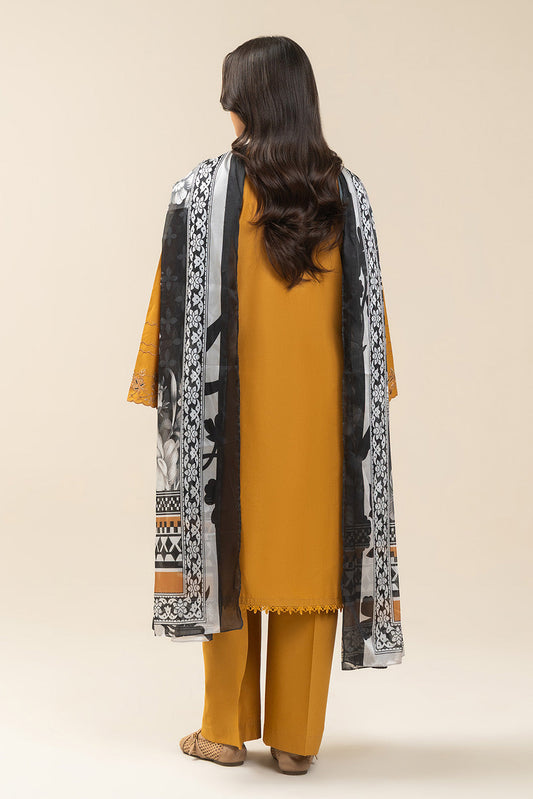 3 PIECE EMBROIDERED LAWN SUIT-BISQUE BLOOM (UNSTITCHED)