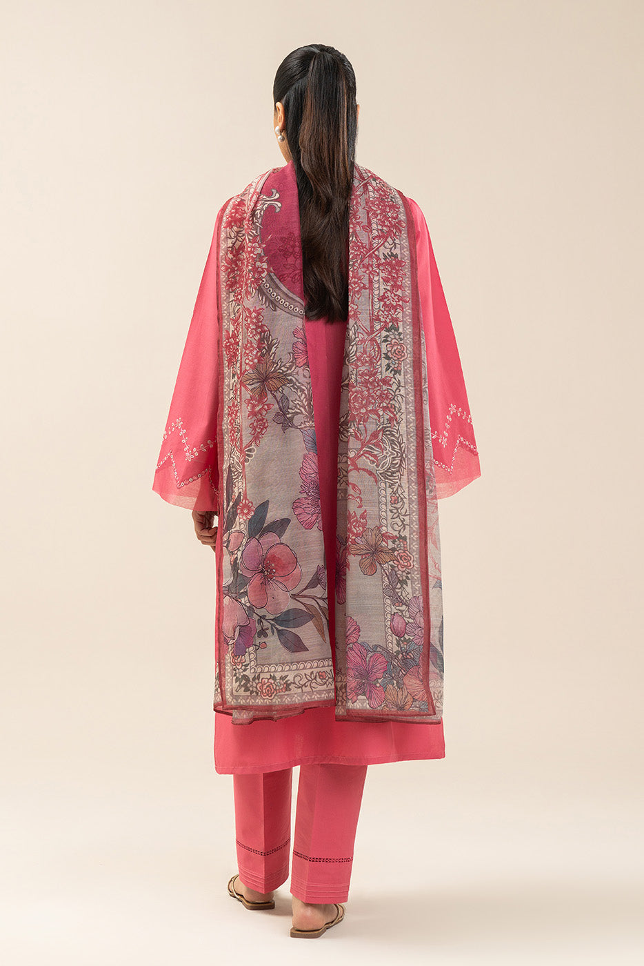 3 PIECE EMBROIDERED LAWN SUIT-PINK PALISADE (UNSTITCHED)